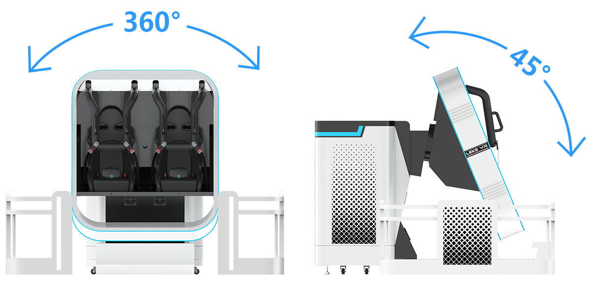 360°全方位動(dòng)感旋轉(zhuǎn)的VR飛行影院雙人版